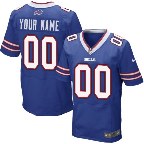 Men's Elite Nike Jersey Royal Blue Home - Customized NFL Buffalo Bills